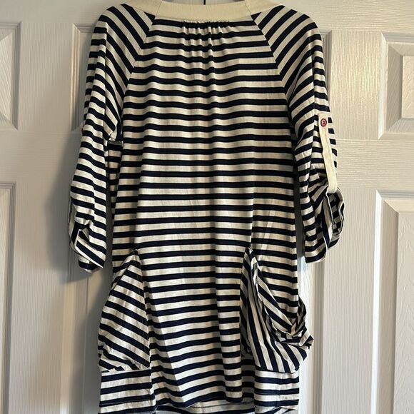 Nanette Lepore Swim Women’s Navy Blue and Ivory Striped Beach Cover-up - Size S - Picture 6 of 7